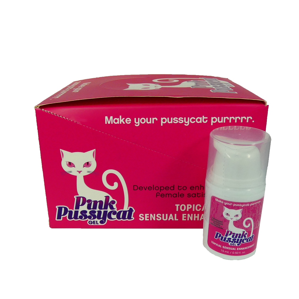 Pink Pussycat Topical Gel 12ct Display Sex Toy Store For Adults